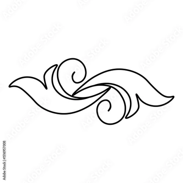 Fototapeta An illustration of a vectors different type of  flowers, traditional and cultural alpona design in continuous line art drawing style.