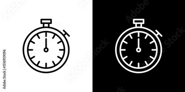Fototapeta Stop watch icon symbol concept for graphic design, Website, UI. Svg