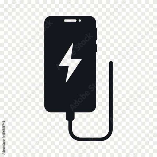 Obraz Phone charging flat vector icon