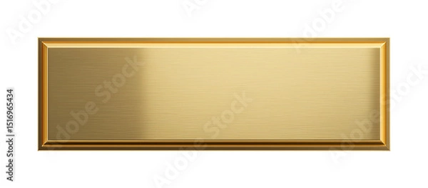Fototapeta elegant golden rectangular nameplate isolated on white