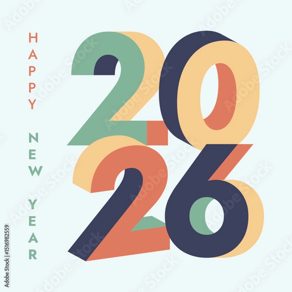 Obraz Happy new year 2026 greeting card concept