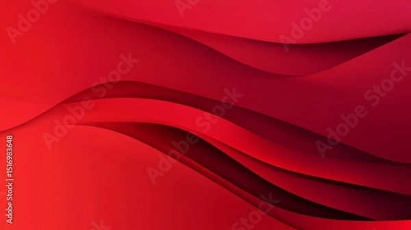 Fototapeta Minimalist red wave background with smooth curves, modern abstract design for website or presentation backdrop