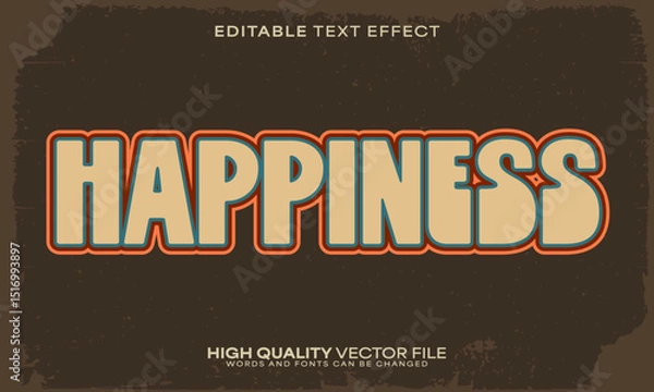 Obraz Retro vintage text effect, editable text effect and 80s 3d font style bold shadow neon poster design