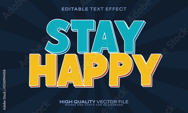 Obraz Vintage cartoon text effect, editable text effect and comics 3d font style bold shadow retro poster design