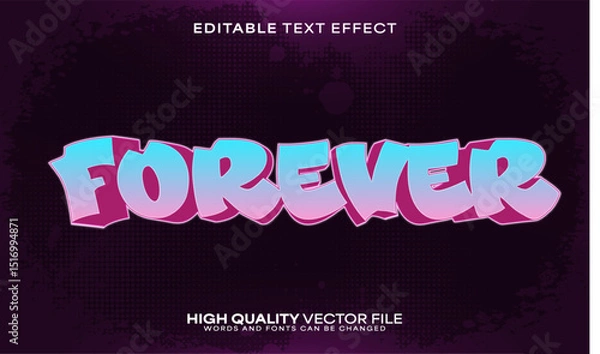 Obraz Graffiti street text effect, editable text effect and urban 3d font style bold shadow spray poster design