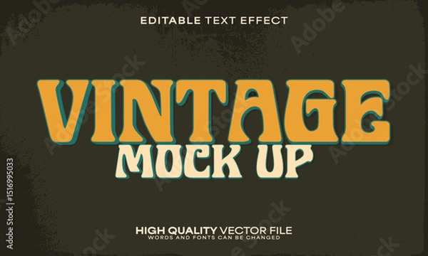Obraz Retro classic text effect, editable text effect and vintage 3d font style bold shadow oldschool poster design