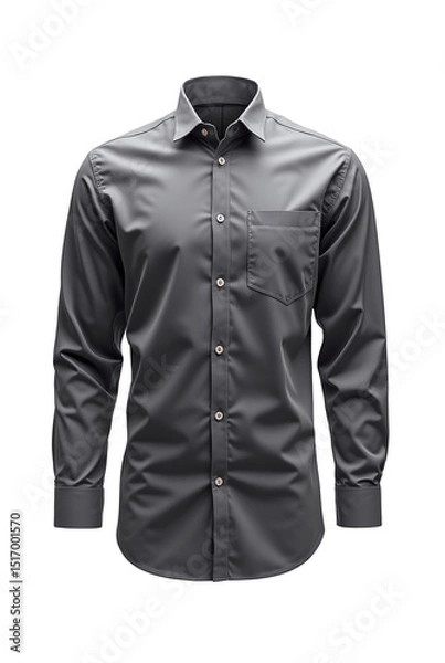 Obraz Minimal long sleeve blank black shirt on an isolated transparent background.