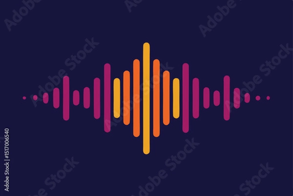 Obraz Blue digital sound wave equalizer on a technology background