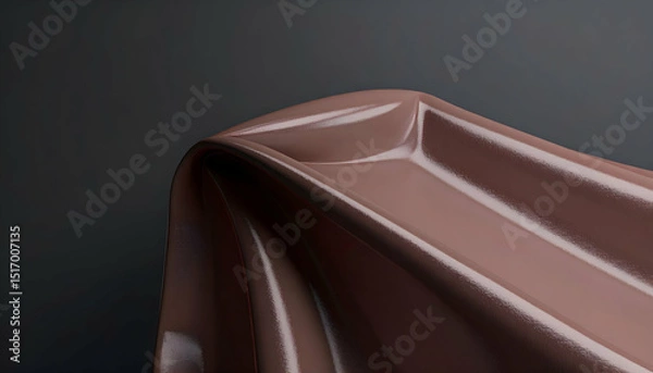 Fototapeta Brown Fabric Drape with Glossy Texture