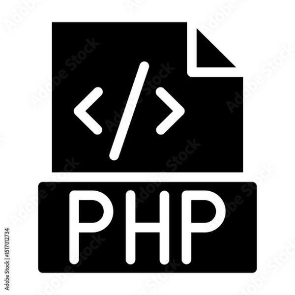 Fototapeta Php Vector Glyph Icon Design