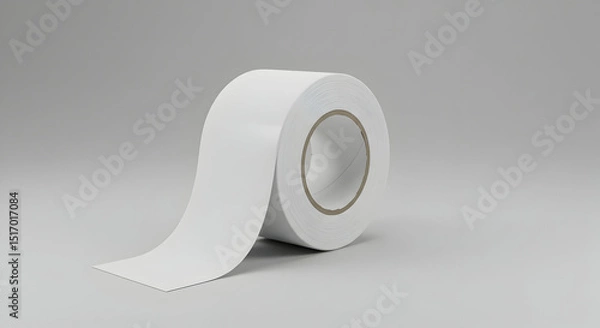 Fototapeta White Adhesive Tape Roll Mockup Design Clean Minimalist Branding