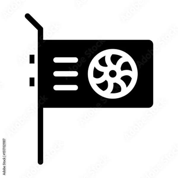Fototapeta Graphics Card Vector Glyph Icon Design
