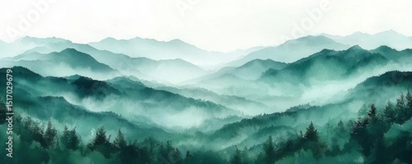 Fototapeta Abstract green texture with soft brushstrokes and intricate surface patterns