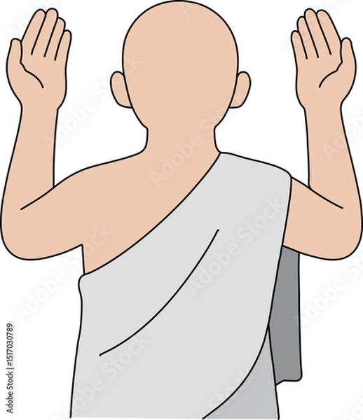 Obraz 祈りを捧げる巡礼者の後ろ姿