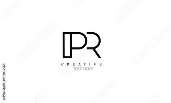 Fototapeta PR P R abstract vector logo monogram template