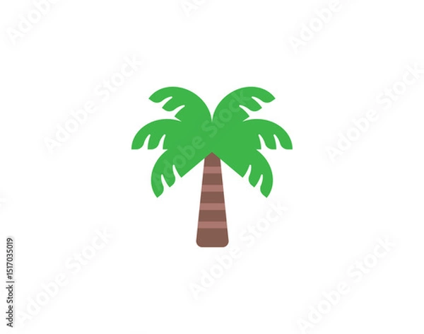 Fototapeta Palm tree vector emoticon. Palm tree emoji illustration. Color Palm tree icon