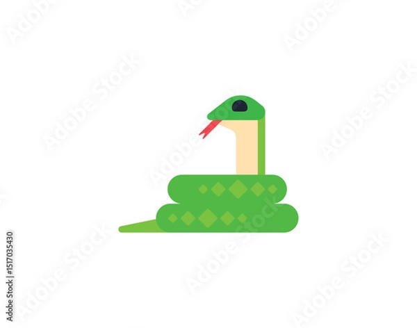 Fototapeta Snake vector isolated icon. Snake emoji illustration.