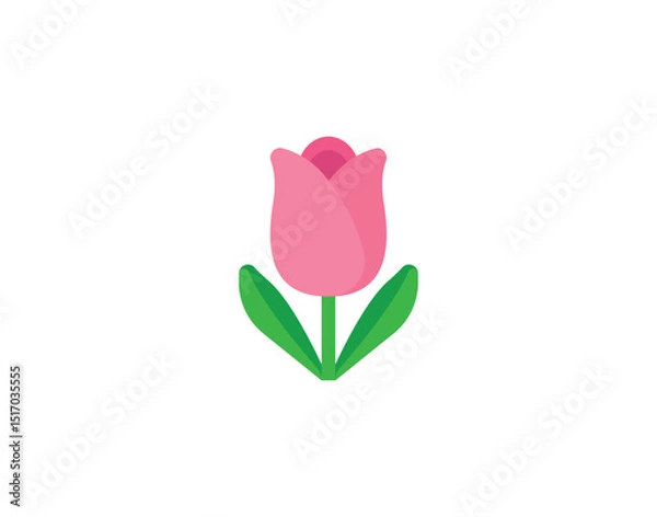 Fototapeta Tulip vector isolated icon. Tulip emoji illustration. Tulip vector isolated emoticon
