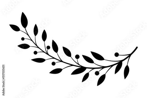 Obraz Branch icon. Black silhouette. Front side view. Vector simple flat graphic illustration. Isolated object on white background. Isolate.