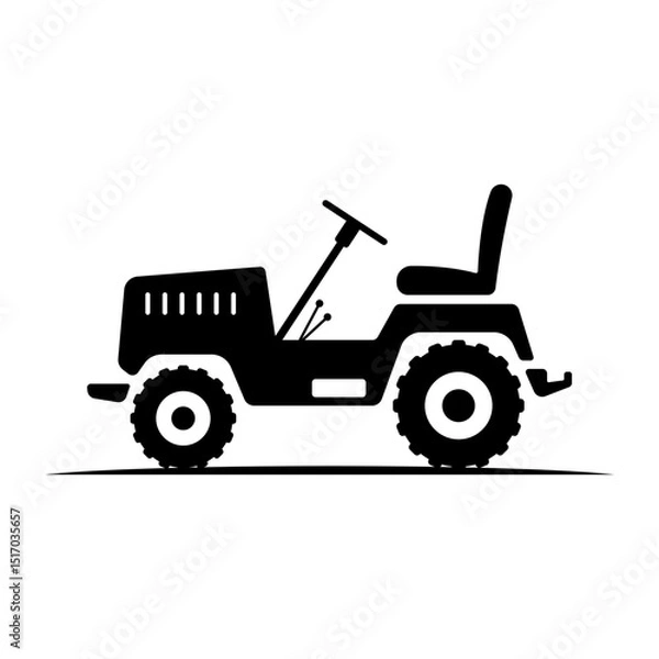 Obraz Tractor icon. Black silhouette. Side view. Vector simple flat graphic illustration. Isolated object on white background. Isolate.