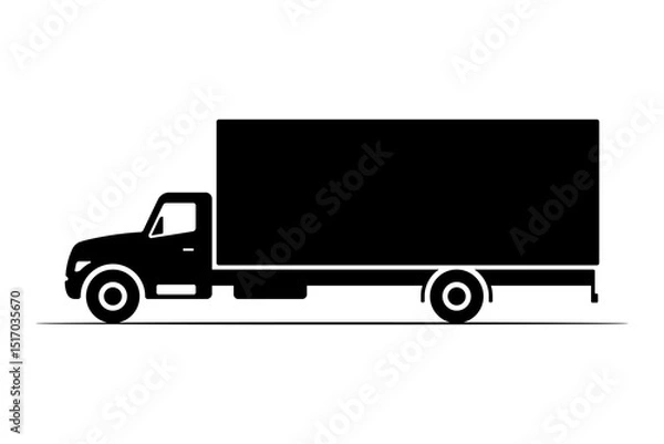 Obraz Truck icon. Black silhouette. Side view. Vector simple flat graphic illustration. Isolated object on white background. Isolate.