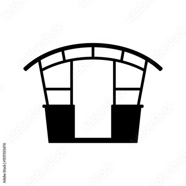 Obraz Gazebo icon. Black silhouette. Front side view. Vector simple flat graphic illustration. Isolated object on white background. Isolate.