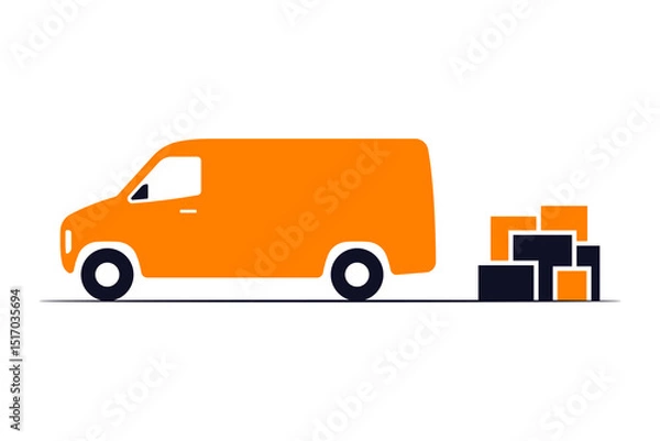 Obraz Van icon. Colored silhouette. Side view. Vector simple flat graphic illustration. Isolated object on white background. Isolate.