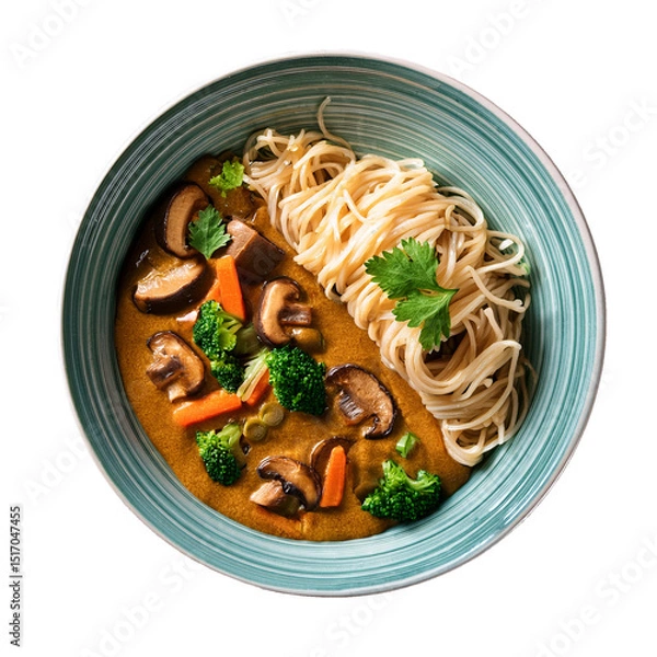 Obraz vegetarian curry noodles AI generated