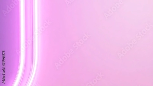Fototapeta Neon pink curves on a soft gradient background