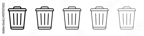 Fototapeta Trash icon graphic set. trendy stroke line style