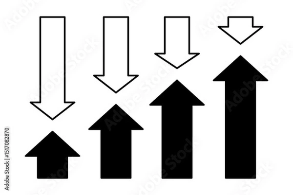 Obraz 長さの違う矢印アイコンセット