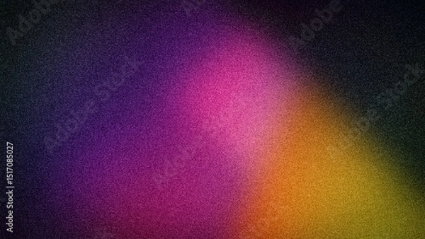 Fototapeta Dramatic abstract 4K background with a rich gradient of deep purple, vibrant magenta, and warm gold hues, featuring an intense grainy texture