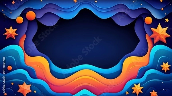 Fototapeta Abstract layered design with a central dark space