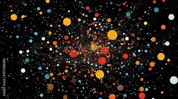 Obraz Colorful circles on black background