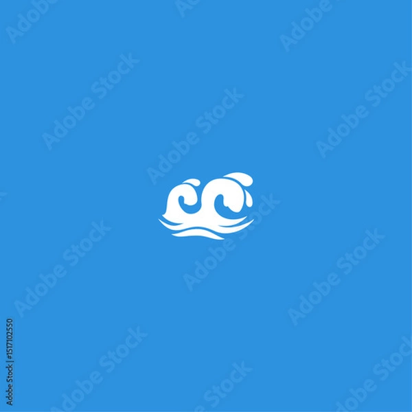Obraz Water wave Icon flat vector design