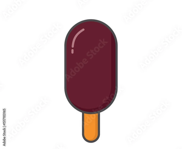 Obraz Chocolate ice cream illustration. Cold dessert and summer food. Isolated vector image
