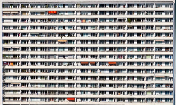 Obraz skyline of Berlin with view to apartment building in socialistic GDR style