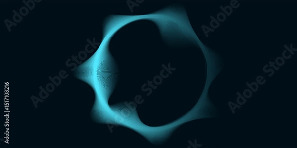 Obraz Abstract blue glowing geometric lines on dark blue background. Modern shiny blue circle lines pattern. Futuristic technology concept. Suit for cover, poster,