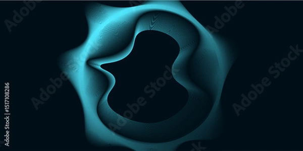 Obraz Abstract blue glowing geometric lines on dark blue background. Modern shiny blue circle lines pattern. Futuristic technology concept. Suit for cover, poster,