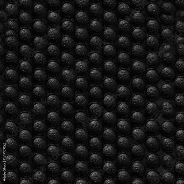 Obraz seamless display of raised black spheres arranged in a pattern on solid background, ideal for use as textured backdrop design projects.