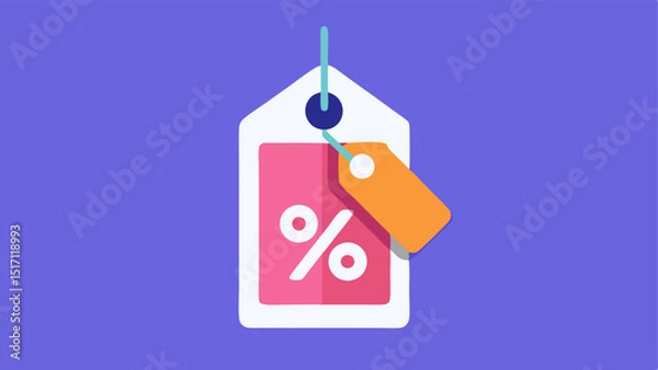 Fototapeta Coupon Notification An illustration of a smartphone showing a notification banner that reads You have a new coupon alongside an image of shopping items.