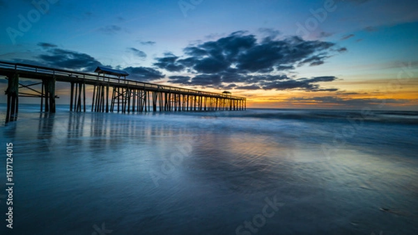Obraz Long exposure beach pier