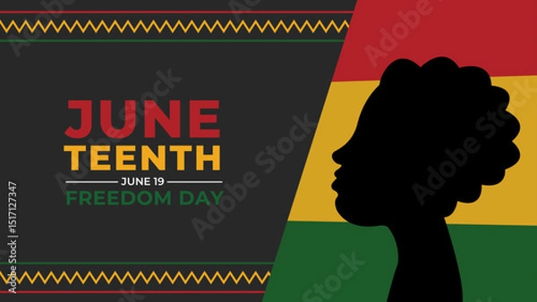 Obraz Juneteenth Independence Day. Freedom or Emancipation day. Perfect for banner and background, poster and greeting card.