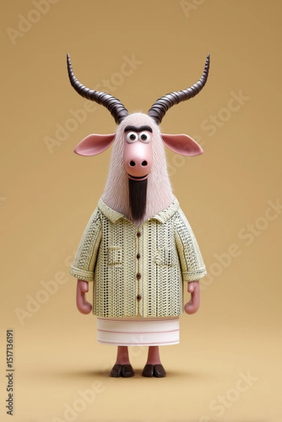 Obraz funny goat with a beard