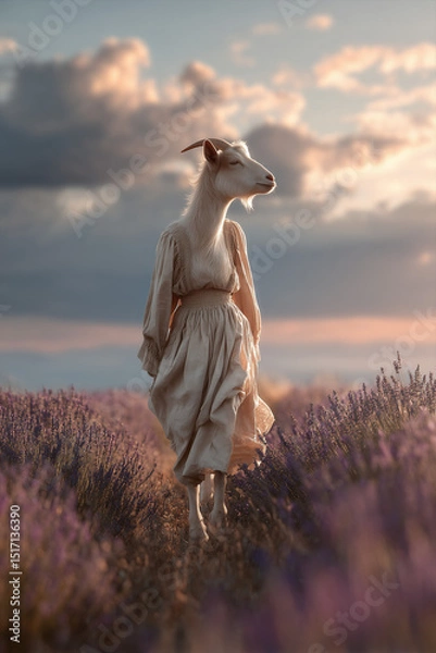 Obraz goat in the field