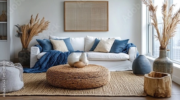 Fototapeta Anchor your space with grounding textures and colors. 