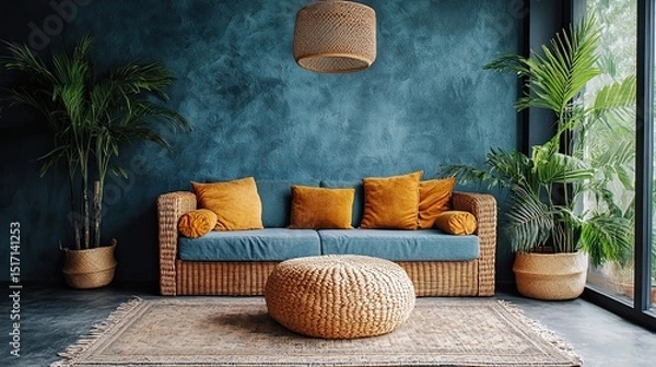 Fototapeta Anchor your space with grounding textures and colors. 