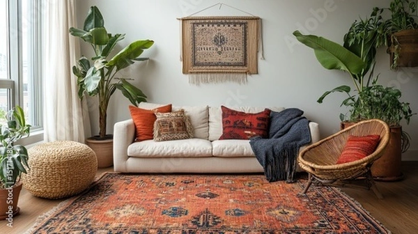 Fototapeta Anchor your space with grounding textures and colors. 