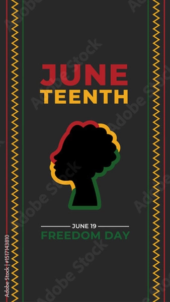 Obraz Juneteenth Freedom or Emancipation day. Perfect for Story Social Media Post, Banner, Poster and Background. Vector Illustration