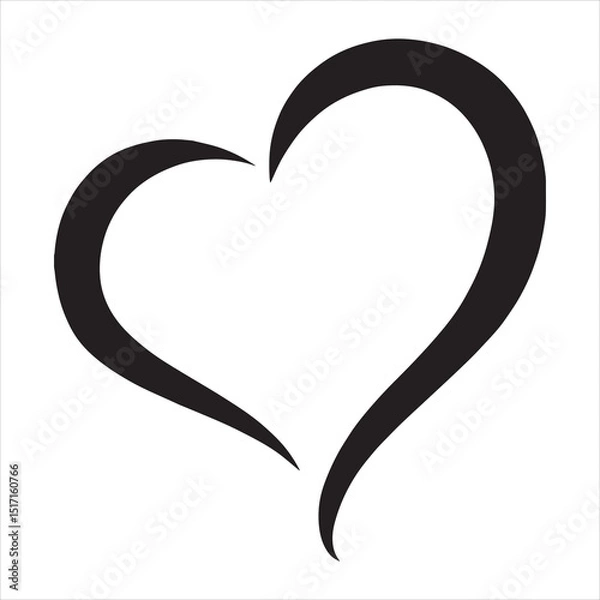 Fototapeta Stylized Open Heart Outline Icon